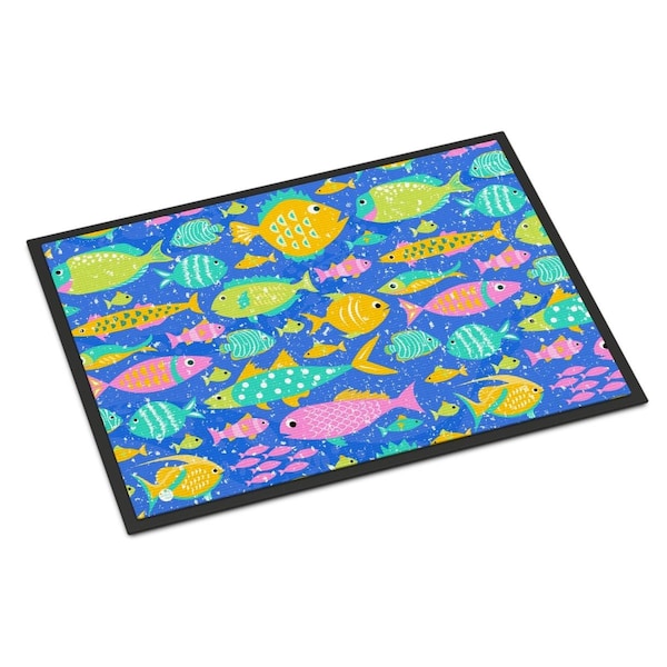 Carolines Treasures 24 x 36 in. Little Colorful Fishes Indoor or Outdoor Mat VHA3034JMAT - main